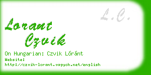 lorant czvik business card