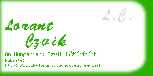 lorant czvik business card